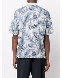Z Zegna Leaf Print Short Sleeve Polo Shirt