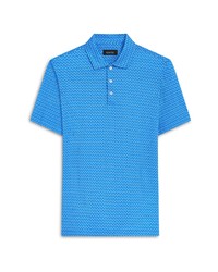 Bugatchi Ooohcotton Tech Geo Print Polo In Classic Blue At Nordstrom