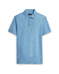Bugatchi Ooohcotton Tech Geo Print Polo In Sky At Nordstrom
