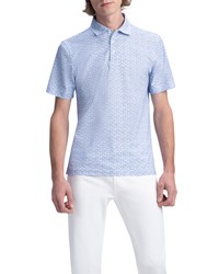 Bugatchi Ooohcotton Tech Print Stretch Short Sleeve Button Up Shirt In Air Blue At Nordstrom