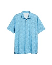 PETER MILLA R Shrimp Cocktail Short Sleeve Cotton Polo In Island Blue At Nordstrom