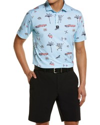 Bad Birdie The Drive In Print Short Sleeve Polo