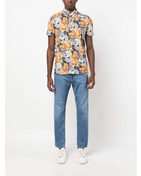 Altea Tropical Print Cotton Polo Shirt