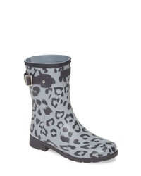 Hunter Original Leopard Print Refined Short Waterproof Rain Boot