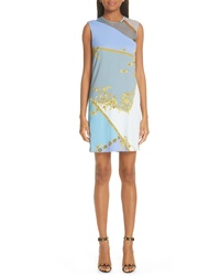 Versace Collection Mesh Inset Barocco Print Dress