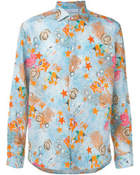 Etro Aquamarine Print Shirt