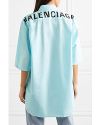 Balenciaga Oversized Printed Cotton Poplin Shirt