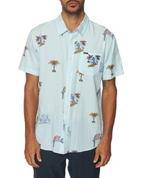 O'Neill Artist Series Short Sleeve Button Up Shirt In Pale Blue At Nordstrom