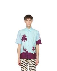 Dries Van Noten Blue And Purple Len Lye Edition Tattoo Short Sleeve Shirt