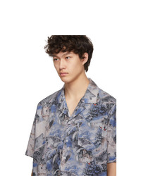 Rhude Blue Wolf Print Shirt