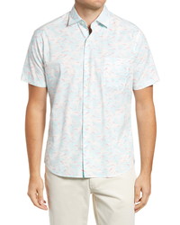 Peter Millar Cascade Stretch Koi Print Short Sleeve Button Up Shirt