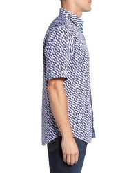 Bugatchi Classic Fit Print Short Sleeve Sport Shirt