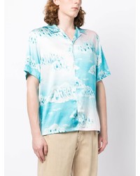 Nahmias Clouds Motif Short Sleeved Shirt