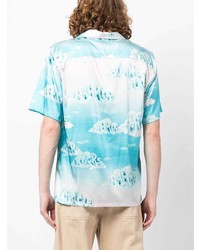 Nahmias Clouds Motif Short Sleeved Shirt