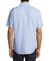 Zachary Prell Dobby Print Short Sleeve Shirt Light Blue