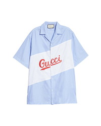 Gucci Ed Short Sleeve Button Up Bowling Shirt