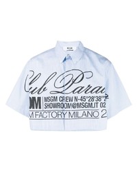 MSGM Graphic Print Cropped Shirt