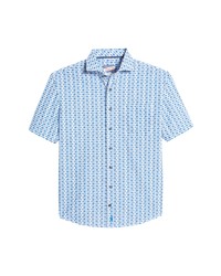 johnnie-O Hangin Out Arie Fish Print Short Sleeve Button Up Shirt