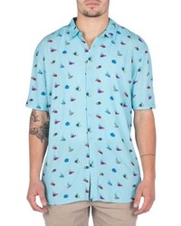 Barney Cools Holiday Fish Print Shirt
