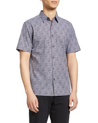 Theory Irving Wave Short Sleeve Button Up Shirt