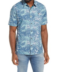 TravisMathew Katmai Slim Fit Tropical Print Short Sleeve Button Up Shirt