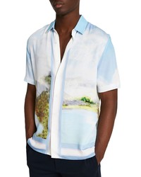River Island Landscape Print Button Up Shirt