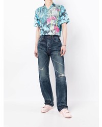 Fiorucci Leaf Print Short Sleeved Shirt