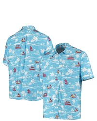 Reyn Spooner Light Blue St Louis Cardinals Vintage Short Sleeve Button Up Shirt