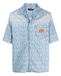 Versace Logo Print Short Sleeve Shirt