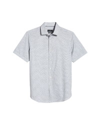 Bugatchi Ooohcotton Tech Dot Short Sleeve Knit Button Up Shirt