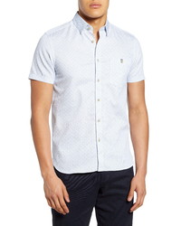 Ted Baker London Opoly Slim Fit Short Sleeve Button Up Shirt