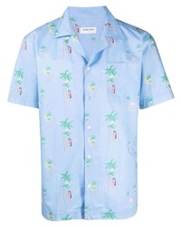 Maison Labiche Palm Print Short Sleeve Shirt