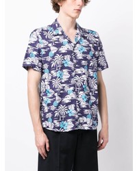 Karl Lagerfeld Palm Tree Print Cotton Shirt