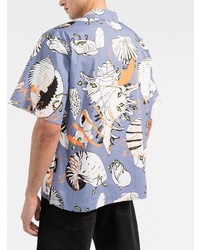 MSGM Punky Shells Print Bowling Shirt