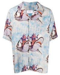 Rhude Shark Print Bowling Shirt