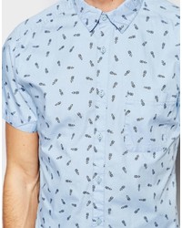 Esprit Short Sleeve Shirt With All Over Pineapple Print