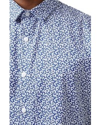 Topman Short Sleeve Squiggle Print Sport Shirt