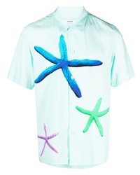 Sandro Starfish Print Short Sleeve Shirt