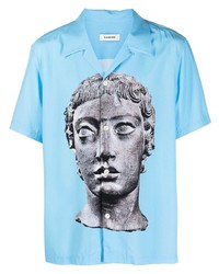 Sandro Statue Print Short Sleeve Shirt