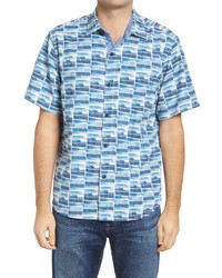 Tommy Bahama Tazmania Tiles Button Up Shirt In Blue Allure At Nordstrom