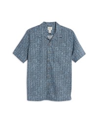 L.L. Bean Tropics Short Sleeve Button Up Camp Shirt