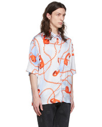 Martine Rose White Red Viscose Shirt