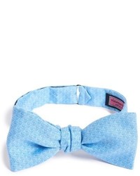Light Blue Print Silk Bow-tie