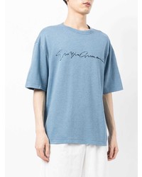 Giorgio Armani Logo Print Silk Blend T Shirt