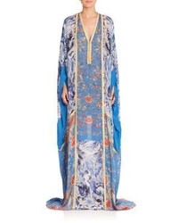 Roberto Cavalli Printed Silk Caftan Gown