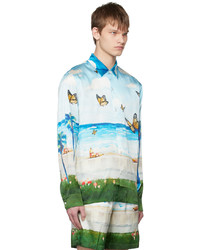 Nahmias Blue Butterfly Beach Shirt