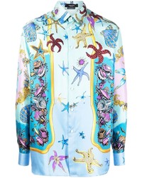 Versace Embroidered Button Down Shirt