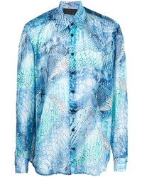 Atu Body Couture Snakeskin Effect Silk Shirt