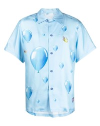 3PARADIS Dreaming Balloons Short Sleeve Silk Shirt
