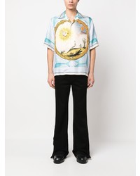 Amiri Graphic Print Silk Bowling Shirt